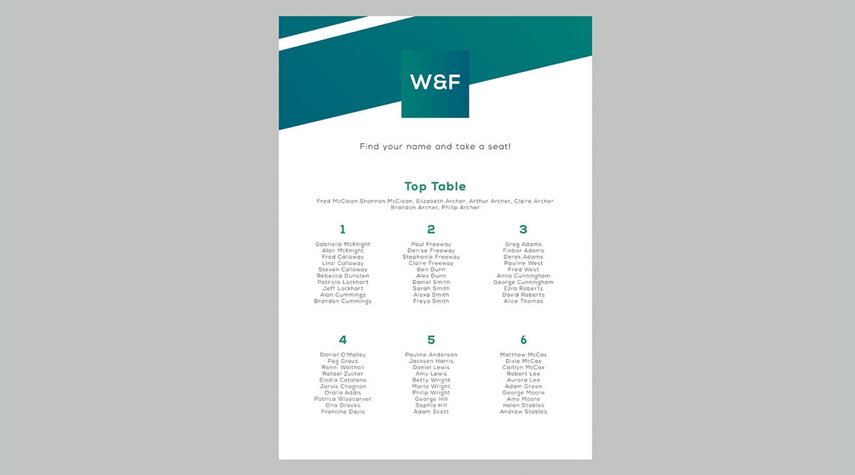 Table Plan Boards